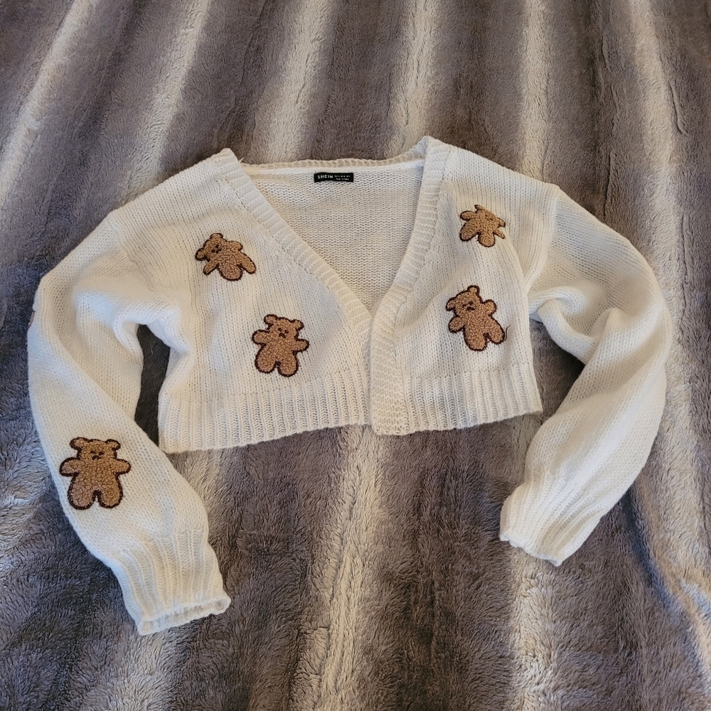 Teddy bear cardigan sweater size s